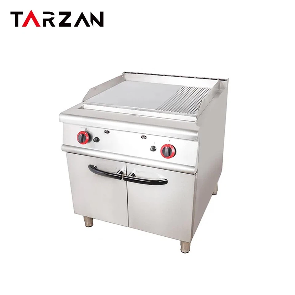 large gas stove with griddle